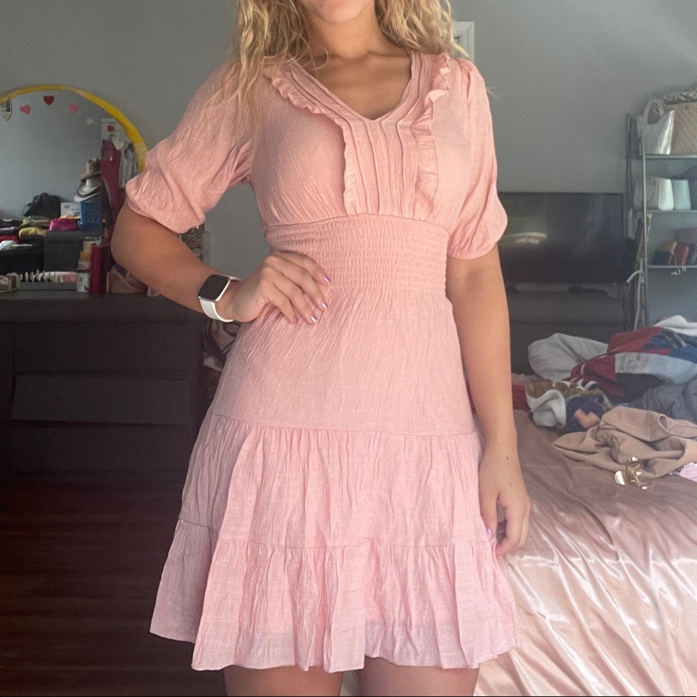 J GEE Brand, Size Petite Small, Light Pink Smock Flowy Dress